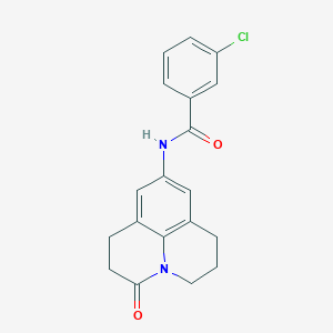 molecular formula C19H17ClN2O2 B2404405 3-氯-N-(3-氧代-1,2,3,5,6,7-六氢吡啶并[3,2,1-ij]喹啉-9-基)苯甲酰胺 CAS No. 898427-44-6