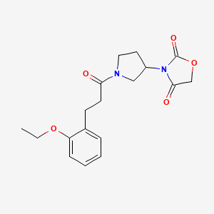 molecular formula C18H22N2O5 B2404408 3-(1-(3-(2-Ethoxyphenyl)propanoyl)pyrrolidin-3-yl)oxazolidine-2,4-dione CAS No. 2034240-90-7