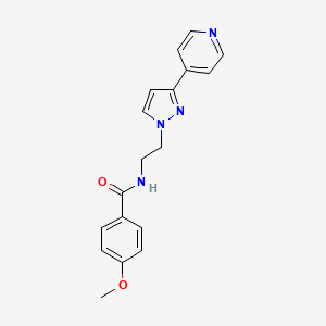 molecular formula C18H18N4O2 B2404413 4-methoxy-N-(2-(3-(pyridin-4-yl)-1H-pyrazol-1-yl)ethyl)benzamide CAS No. 1448079-17-1