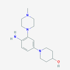 molecular formula C16H26N4O B2404418 1-(4-Amino-3-(4-methylpiperazin-1-yl)phenyl)piperidin-4-ol CAS No. 2411635-20-4