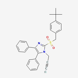 molecular formula C29H28N2O2S B2404423 2-{[4-(叔丁基)苄基]磺酰基}-4,5-二苯基-1-(2-炔丙基)-1H-咪唑 CAS No. 866017-35-8