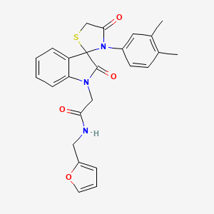 molecular formula C25H23N3O4S B2404424 2-(3'-(3,4-dimethylphenyl)-2,4'-dioxospiro[indoline-3,2'-thiazolidin]-1-yl)-N-(furan-2-ylmethyl)acetamide CAS No. 894557-11-0