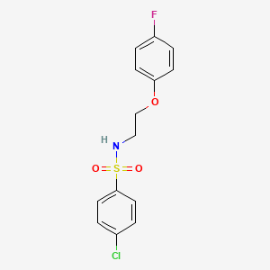 molecular formula C14H13ClFNO3S B2404435 4-chloro-N-(2-(4-fluorophenoxy)ethyl)benzenesulfonamide CAS No. 1105234-72-7