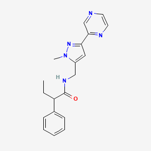 N-((1-methyl-3-(pyrazin-2-yl)-1H-pyrazol-5-yl)methyl)-2-phenylbutanamide