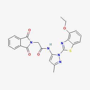 molecular formula C23H19N5O4S B2404452 2-(1,3-二氧代异吲哚啉-2-基)-N-(1-(4-乙氧基苯并[d]噻唑-2-基)-3-甲基-1H-吡唑-5-基)乙酰胺 CAS No. 1171214-43-9