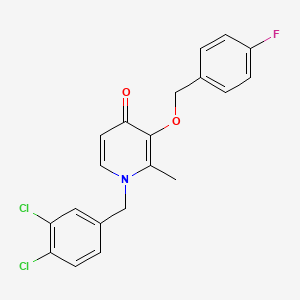 molecular formula C20H16Cl2FNO2 B2404455 1-(3,4-二氯苄基)-3-((4-氟苄基)氧基)-2-甲基-4(1H)-吡啶酮 CAS No. 338965-61-0