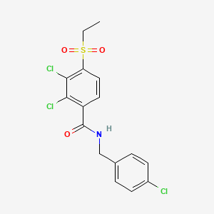 molecular formula C16H14Cl3NO3S B2404456 2,3-二氯-N-(4-氯苄基)-4-(乙磺酰基)苯甲酰胺 CAS No. 338391-81-4