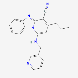 B2404457 3-Propyl-1-[(pyridin-3-ylmethyl)amino]pyrido[1,2-a]benzimidazole-4-carbonitrile CAS No. 612522-91-5