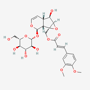B2404458 [(1R,2R,4R,5R,6S,10R)-5-Hydroxy-10-[(2R,3S,4R,5R,6S)-3,4,5-trihydroxy-6-(hydroxymethyl)oxan-2-yl]oxy-3,9-dioxatricyclo[4.4.0.02,4]dec-7-en-2-yl]methyl (E)-3-(3,4-dimethoxyphenyl)prop-2-enoate CAS No. 834155-36-1