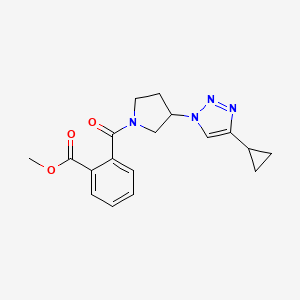 B2404464 methyl 2-(3-(4-cyclopropyl-1H-1,2,3-triazol-1-yl)pyrrolidine-1-carbonyl)benzoate CAS No. 2034302-89-9