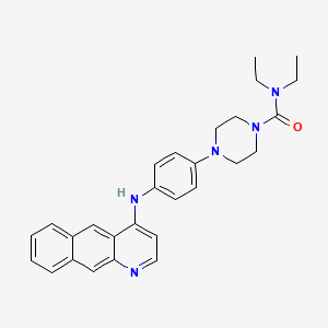 B2404474 4-[4-(benzo[g]quinolin-4-ylamino)phenyl]-N,N-diethylpiperazine-1-carboxamide CAS No. 34812-69-6