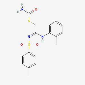 B2404478 (Z)-S-(2-(o-tolylamino)-2-(tosylimino)ethyl) carbamothioate CAS No. 324581-71-7