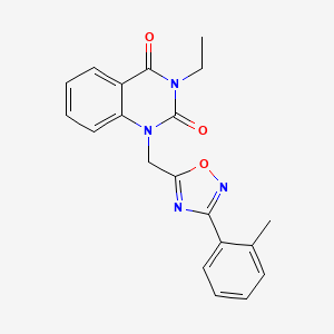 B2404496 3-ethyl-1-((3-(o-tolyl)-1,2,4-oxadiazol-5-yl)methyl)quinazoline-2,4(1H,3H)-dione CAS No. 1207033-55-3
