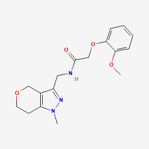 molecular formula C17H21N3O4 B2404498 2-(2-methoxyphenoxy)-N-((1-methyl-1,4,6,7-tetrahydropyrano[4,3-c]pyrazol-3-yl)methyl)acetamide CAS No. 1797681-56-1
