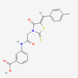(Z)-3-(2-(5-(4-methylbenzylidene)-4-oxo-2-thioxothiazolidin-3-yl)acetamido)benzoic acid