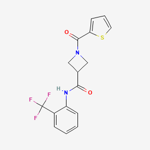 1-(thiophene-2-carbonyl)-N-(2-(trifluoromethyl)phenyl)azetidine-3-carboxamide