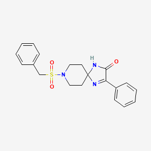 molecular formula C20H21N3O3S B2404507 8-(苯甲酰磺酰基)-3-苯基-1,4,8-三氮杂螺[4.5]癸-3-烯-2-酮 CAS No. 1216798-12-7