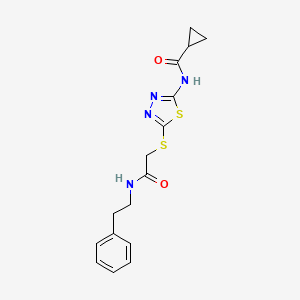 N-(5-((2-oxo-2-(phenethylamino)ethyl)thio)-1,3,4-thiadiazol-2-yl)cyclopropanecarboxamide