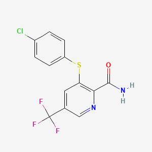 3-[(4-Chlorophenyl)sulfanyl]-5-(trifluoromethyl)-2-pyridinecarboxamide