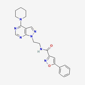 5-phenyl-N-(2-(4-(piperidin-1-yl)-1H-pyrazolo[3,4-d]pyrimidin-1-yl)ethyl)isoxazole-3-carboxamide