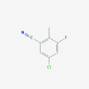 molecular formula C8H5ClFN B2404527 5-氯-3-氟-2-甲基苯甲腈 CAS No. 1365969-38-5