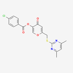 [6-[(4,6-Dimethylpyrimidin-2-yl)sulfanylmethyl]-4-oxopyran-3-yl] 4-chlorobenzoate