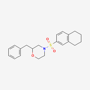 molecular formula C21H25NO3S B2404534 2-Benzyl-4-((5,6,7,8-tetrahydronaphthalen-2-yl)sulfonyl)morpholine CAS No. 1421462-59-0