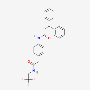 B2404540 N-(4-(2-oxo-2-((2,2,2-trifluoroethyl)amino)ethyl)phenyl)-3,3-diphenylpropanamide CAS No. 1234809-05-2