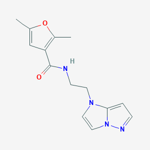 molecular formula C14H16N4O2 B2404542 N-(2-(1H-咪唑并[1,2-b]吡唑-1-基)乙基)-2,5-二甲基呋喃-3-甲酰胺 CAS No. 1795085-62-9