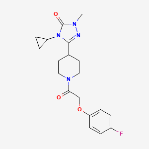 molecular formula C19H23FN4O3 B2404544 4-环丙基-3-(1-(2-(4-氟苯氧基)乙酰基)哌啶-4-基)-1-甲基-1H-1,2,4-三唑-5(4H)-酮 CAS No. 1797583-79-9