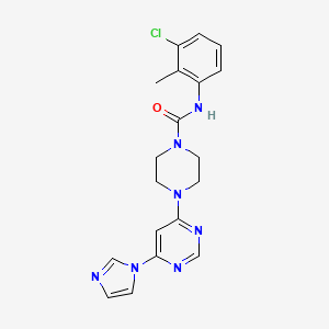 B2404557 4-(6-(1H-imidazol-1-yl)pyrimidin-4-yl)-N-(3-chloro-2-methylphenyl)piperazine-1-carboxamide CAS No. 1170949-85-5