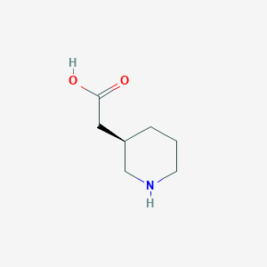 molecular formula C7H13NO2 B2404560 (R)-2-(Piperidin-3-YL)acetic acid CAS No. 1260587-80-1; 74494-52-3
