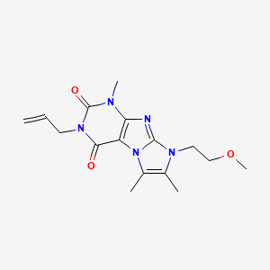 molecular formula C16H21N5O3 B2404565 6-(2-Methoxyethyl)-4,7,8-trimethyl-2-prop-2-enylpurino[7,8-a]imidazole-1,3-dione CAS No. 876676-11-8