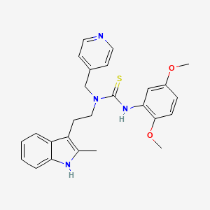 molecular formula C26H28N4O2S B2404567 3-(2,5-dimethoxyphenyl)-1-[2-(2-methyl-1H-indol-3-yl)ethyl]-1-(pyridin-4-ylmethyl)thiourea CAS No. 850933-65-2