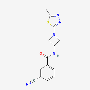 molecular formula C14H13N5OS B2404569 3-Cyano-N-[1-(5-methyl-1,3,4-thiadiazol-2-yl)azetidin-3-yl]benzamide CAS No. 2415584-88-0