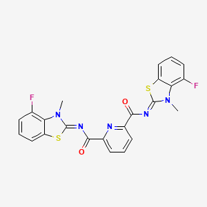 molecular formula C23H15F2N5O2S2 B2404573 (N2Z,N6E)-N2,N6-bis(4-fluoro-3-methylbenzo[d]thiazol-2(3H)-ylidene)pyridine-2,6-dicarboxamide CAS No. 1005957-56-1