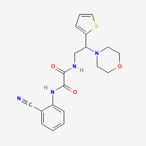 molecular formula C19H20N4O3S B2404576 N1-(2-cyanophenyl)-N2-(2-morpholino-2-(thiophen-2-yl)ethyl)oxalamide CAS No. 899747-38-7