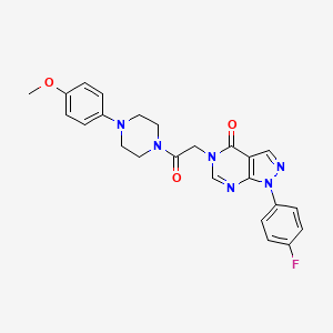 molecular formula C24H23FN6O3 B2404578 1-(4-氟苯基)-5-[2-[4-(4-甲氧基苯基)哌嗪-1-基]-2-氧代乙基]吡唑并[3,4-d]嘧啶-4-酮 CAS No. 841211-47-0
