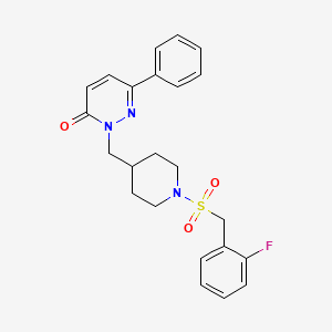 2-({1-[(2-Fluorophenyl)methanesulfonyl]piperidin-4-yl}methyl)-6-phenyl-2,3-dihydropyridazin-3-one