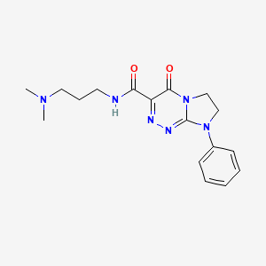 molecular formula C17H22N6O2 B2404586 N-(3-(dimethylamino)propyl)-4-oxo-8-phenyl-4,6,7,8-tetrahydroimidazo[2,1-c][1,2,4]triazine-3-carboxamide CAS No. 946381-91-5