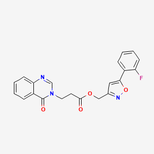 (5-(2-fluorophenyl)isoxazol-3-yl)methyl 3-(4-oxoquinazolin-3(4H)-yl)propanoate