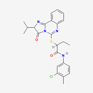 molecular formula C24H25ClN4O2S B2404593 N-(3-氯-4-甲基苯基)-2-((2-异丙基-3-氧代-2,3-二氢咪唑并[1,2-c]喹唑啉-5-基)硫代)丁酰胺 CAS No. 1053085-53-2