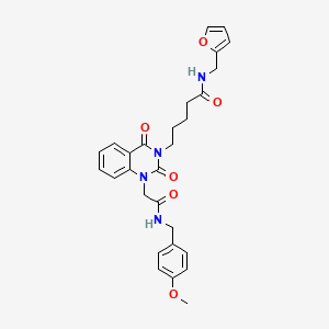 N-(2-furylmethyl)-5-[1-{2-[(4-methoxybenzyl)amino]-2-oxoethyl}-2,4-dioxo-1,4-dihydroquinazolin-3(2H)-yl]pentanamide