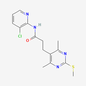 molecular formula C15H17ClN4OS B2404609 N-(3-chloropyridin-2-yl)-3-[4,6-dimethyl-2-(methylsulfanyl)pyrimidin-5-yl]propanamide CAS No. 2094231-44-2