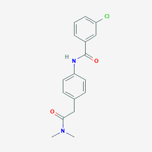 molecular formula C17H17ClN2O2 B240461 3-chloro-N-{4-[2-(dimethylamino)-2-oxoethyl]phenyl}benzamide 