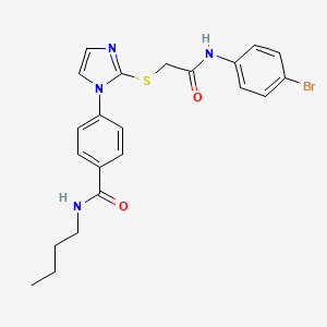 molecular formula C22H23BrN4O2S B2404611 4-(2-((2-((4-bromophenyl)amino)-2-oxoethyl)thio)-1H-imidazol-1-yl)-N-butylbenzamide CAS No. 1207017-86-4