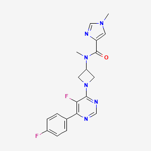 molecular formula C19H18F2N6O B2404612 N-[1-[5-Fluoro-6-(4-fluorophenyl)pyrimidin-4-yl]azetidin-3-yl]-N,1-dimethylimidazole-4-carboxamide CAS No. 2380080-62-4