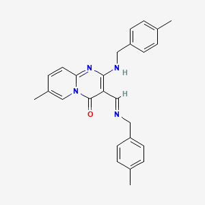 (E)-7-methyl-2-((4-methylbenzyl)amino)-3-(((4-methylbenzyl)imino)methyl)-4H-pyrido[1,2-a]pyrimidin-4-one