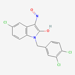molecular formula C15H9Cl3N2O2 B2404627 5-chloro-1-(3,4-dichlorobenzyl)-1H-indole-2,3-dione 3-oxime CAS No. 303740-88-7