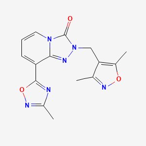 molecular formula C15H14N6O3 B2404635 2-[(3,5-dimethylisoxazol-4-yl)methyl]-8-(3-methyl-1,2,4-oxadiazol-5-yl)[1,2,4]triazolo[4,3-a]pyridin-3(2H)-one CAS No. 1396855-87-0